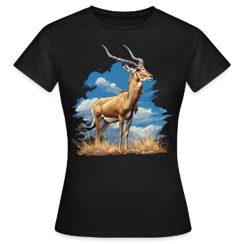 Antilope antilope antilope ouverte - T-shirt Femme - noir - Devant - AI Model Female 172 dark (172cm)