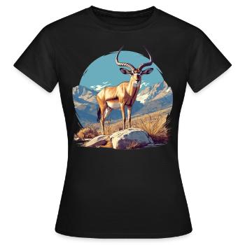 Antilope antilope antilope ouverte - T-shirt Femme - noir - Devant - AI Model Female 172 dark (172cm)