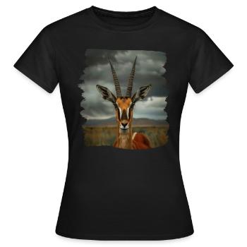 Antilope antilope antilope ouverte - T-shirt Femme - noir - Devant - AI Model Female 172 dark (172cm)