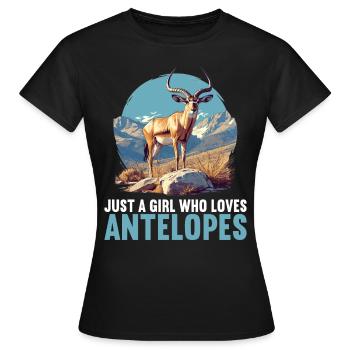 Antilope Antilope ouverte - T-shirt Femme - noir - Devant - AI Model Female 172 dark (172cm)