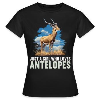 Antilope Antilope ouverte - T-shirt Femme - noir - Devant - AI Model Female 172 dark (172cm)