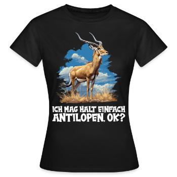 Antilope antilope antilope ouverte - T-shirt Femme - noir - Devant - AI Model Female 172 dark (172cm)