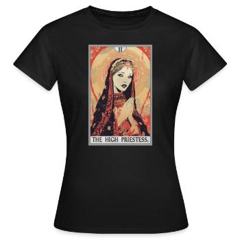 Carte de tarot La Grande Prêtresse La Grande Prêtresse - T-shirt Femme - noir - Devant - AI Model Female 172 dark (172cm)