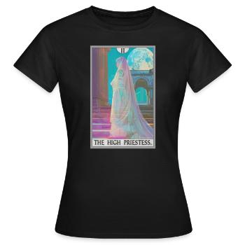 Carte de tarot La Grande Prêtresse La Grande Prêtresse - T-shirt Femme - noir - Devant - AI Model Female 172 dark (172cm)