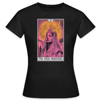 Carte de tarot La Grande Prêtresse La Grande Prêtresse - T-shirt Femme - noir - Devant - AI Model Female 172 dark (172cm)
