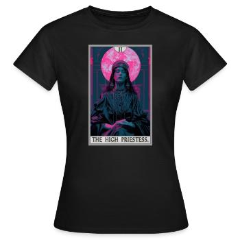 Carte de tarot La Grande Prêtresse La Grande Prêtresse - T-shirt Femme - noir - Devant - AI Model Female 172 dark (172cm)