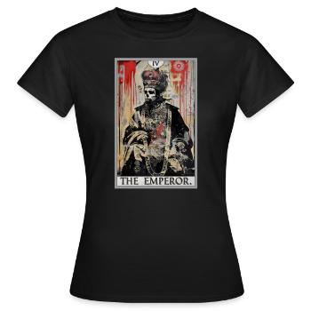 Tarotkarte The Emperor Der Herrscher - Frauen T-Shirt - Schwarz - Vorne - AI Model Female 172 dark (172cm)