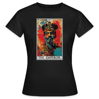 Tarotkarte The Emperor Der Herrscher - Frauen T-Shirt - Schwarz - Vorne - AI Model Female 172 dark (172cm)