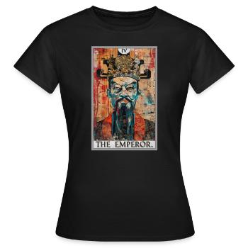 Tarotkarte The Emperor Der Herrscher - Frauen T-Shirt - Schwarz - Vorne - AI Model Female 172 dark (172cm)
