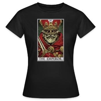 Tarotkarte The Emperor Der Herrscher - Frauen T-Shirt - Schwarz - Vorne - AI Model Female 172 dark (172cm)