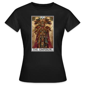 Tarotkarte The Emperor Der Herrscher - Frauen T-Shirt - Schwarz - Vorne - AI Model Female 172 dark (172cm)