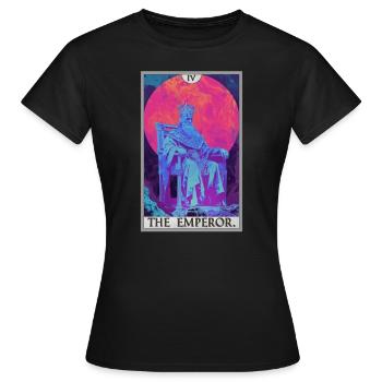 Tarotkarte The Emperor Der Herrscher - Frauen T-Shirt - Schwarz - Vorne - AI Model Female 172 dark (172cm)