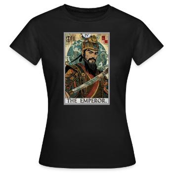 Tarotkarte The Emperor Der Herrscher - Frauen T-Shirt - Schwarz - Vorne - AI Model Female 172 dark (172cm)