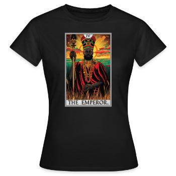 Tarotkarte The Emperor Der Herrscher - Frauen T-Shirt - Schwarz - Vorne - AI Model Female 172 dark (172cm)