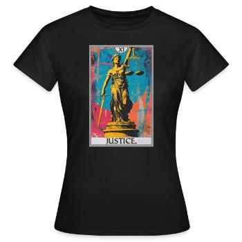 Cartes de tarot Carte de tarot Justice Justice - T-shirt Femme - noir - Devant - AI Model Female 172 dark (172cm)