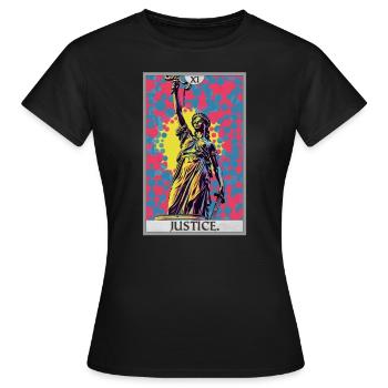 Cartes de tarot Carte de tarot Justice Justice - T-shirt Femme - noir - Devant - AI Model Female 172 dark (172cm)