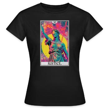 Cartes de tarot Carte de tarot Justice Justice - T-shirt Femme - noir - Devant - AI Model Female 172 dark (172cm)