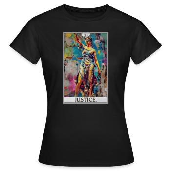 Cartes de tarot Carte de tarot Justice Justice - T-shirt Femme - noir - Devant - AI Model Female 172 dark (172cm)