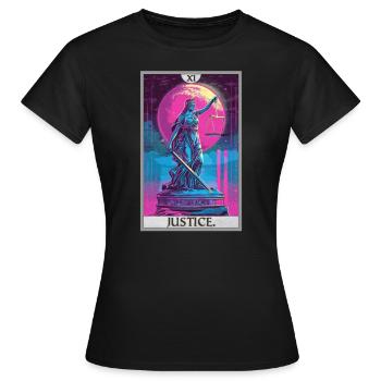 Cartes de tarot Carte de tarot Justice Justice - T-shirt Femme - noir - Devant - AI Model Female 172 dark (172cm)