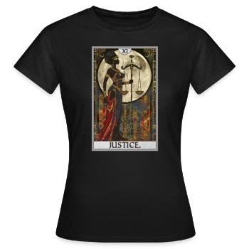 Cartes de tarot Carte de tarot Justice Justice - T-shirt Femme - noir - Devant - AI Model Female 172 dark (172cm)