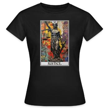 Cartes de tarot Carte de tarot Justice Justice - T-shirt Femme - noir - Devant - AI Model Female 172 dark (172cm)