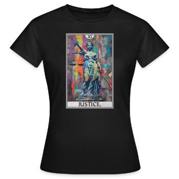 Cartes de tarot Carte de tarot Justice Justice - T-shirt Femme - noir - Devant - AI Model Female 172 dark (172cm)