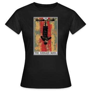 Carte de tarot Carte de tarot Le pendu - T-shirt Femme - noir - Devant - AI Model Female 172 dark (172cm)