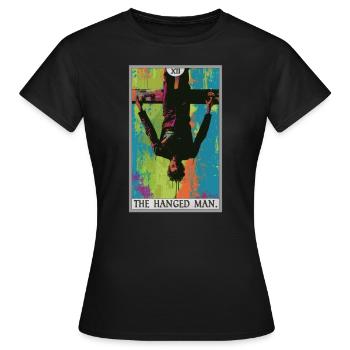 Carte de tarot Carte de tarot Le pendu - T-shirt Femme - noir - Devant - AI Model Female 172 dark (172cm)