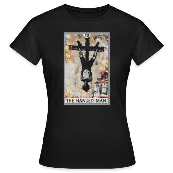 Carte de tarot Carte de tarot Le pendu - T-shirt Femme - noir - Devant - AI Model Female 172 dark (172cm)