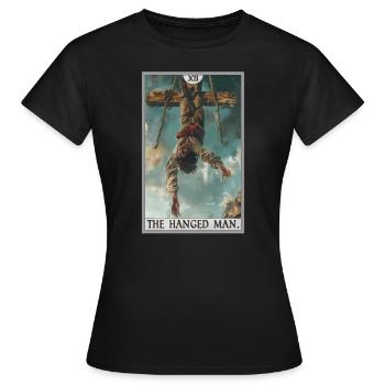 Carte de tarot Carte de tarot Le pendu - T-shirt Femme - noir - Devant - AI Model Female 172 dark (172cm)