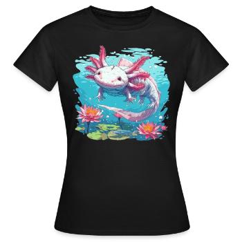 Axolotl - Frauen T-Shirt - Schwarz - Vorne - AI Model Female 172 dark (172cm)