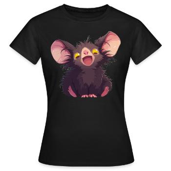 Aye-Aye Finger Animals Finger Animal - T-shirt Femme - noir - Devant - AI Model Female 172 dark (172cm)