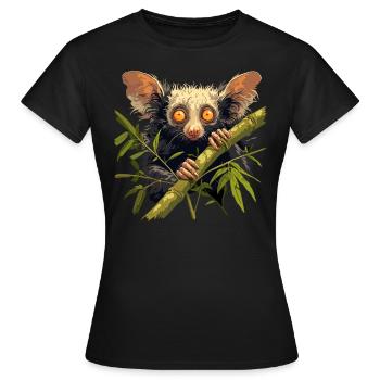 Aye-Aye Finger Animals Finger Animal - T-shirt Femme - noir - Devant - AI Model Female 172 dark (172cm)