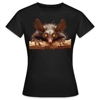 Aye-Aye Finger Animals Finger Animal - T-shirt Femme - noir - Devant - AI Model Female 172 dark (172cm)