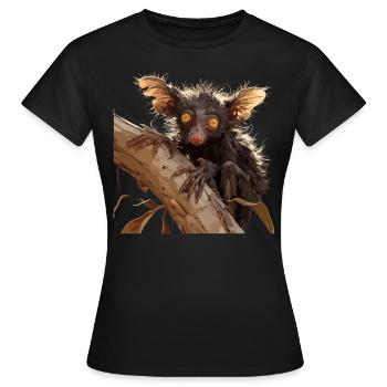 Aye-Aye Finger Animals Finger Animal - T-shirt Femme - noir - Devant - AI Model Female 172 dark (172cm)