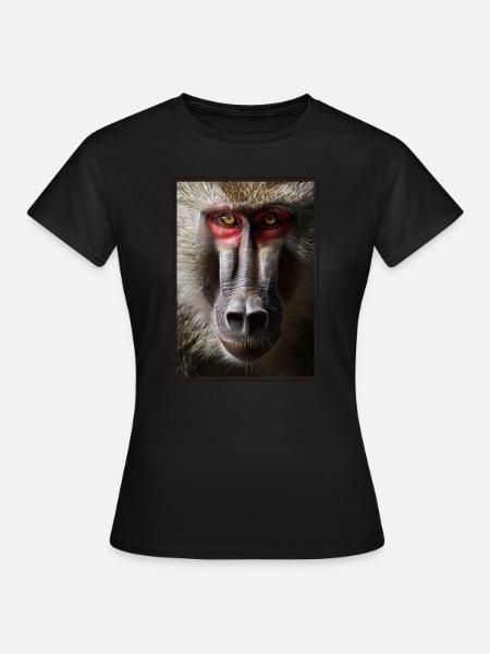 Baboon Paviane Pavian - Frauen T-Shirt - Schwarz