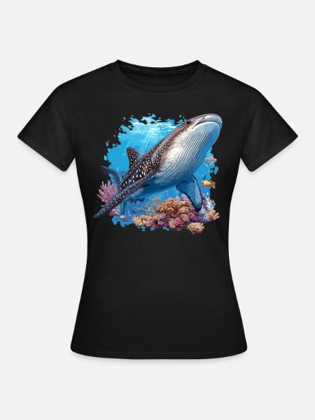 Whale Shark Walhaie Walhai - Frauen T-Shirt - Schwarz