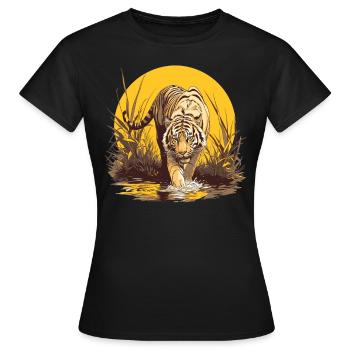 Bengal Tiger King Tiger - Women's T-Shirt - black - Front - AI Model Female 172 dark (172cm)