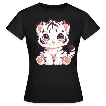White Tiger Weiße Tiger Weißer Tiger - Women's T-Shirt - black - Front - AI Model Female 172 dark (172cm)