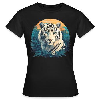 White Tiger Weiße Tiger Weißer Tiger - Women's T-Shirt - black - Front - AI Model Female 172 dark (172cm)