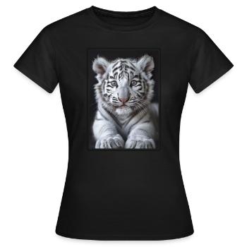 White Tiger Weiße Tiger Weißer Tiger - Women's T-Shirt - black - Front - AI Model Female 172 dark (172cm)