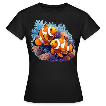 Clownfish Clownfische Clownfisch - Frauen T-Shirt - Schwarz - Vorne - AI Model Female 172 dark (172cm)