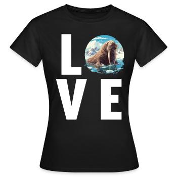Walrus Walrosse Walross - Frauen T-Shirt - Schwarz - Vorne - AI Model Female 172 dark (172cm)