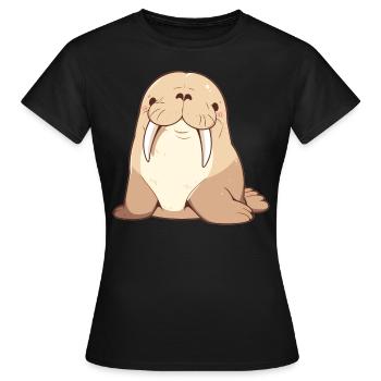 Walrus Walrosse Walross - Frauen T-Shirt - Schwarz - Vorne - AI Model Female 172 dark (172cm)