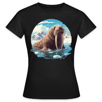 Walrus Walrosse Walross - Frauen T-Shirt - Schwarz - Vorne - AI Model Female 172 dark (172cm)