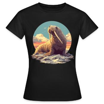 Walrus Walrosse Walross - Frauen T-Shirt - Schwarz - Vorne - AI Model Female 172 dark (172cm)