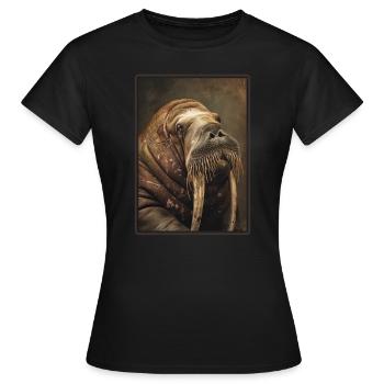 Walrus Walrosse Walross - Frauen T-Shirt - Schwarz - Vorne - AI Model Female 172 dark (172cm)