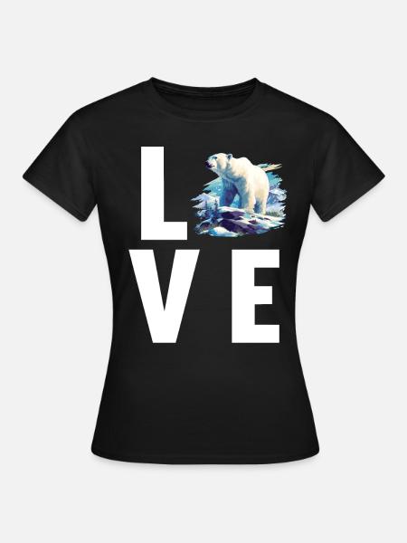 Polar Bear Eisbären Eisbär - Frauen T-Shirt - Schwarz
