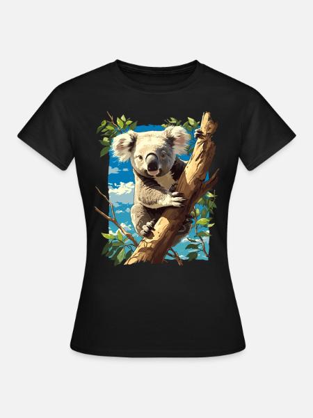 Koalas Koala - Frauen T-Shirt - Schwarz