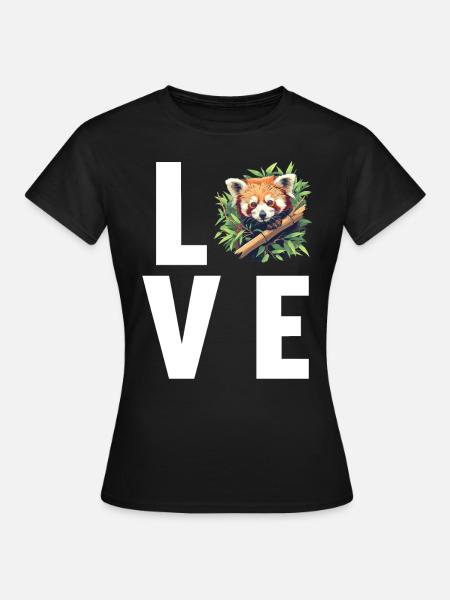 Panda roux Petits pandas Petit panda roux - T-shirt Femme - noir